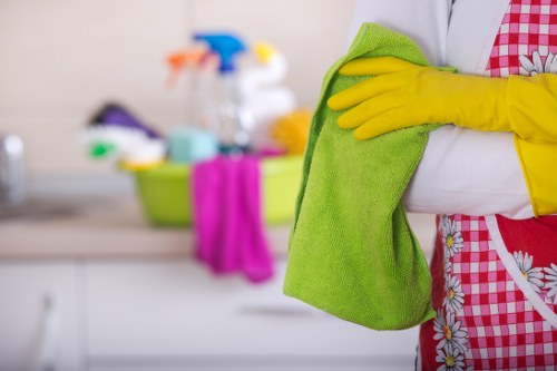Carpet cleaning team preparing a room for professional service in W13